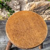 Turned wooden stool