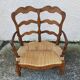 Provencal double armchair with woven rush in walnut