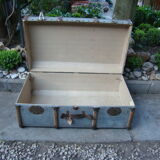 Old wooden travel trunk