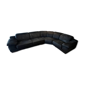 Large black corner sofa