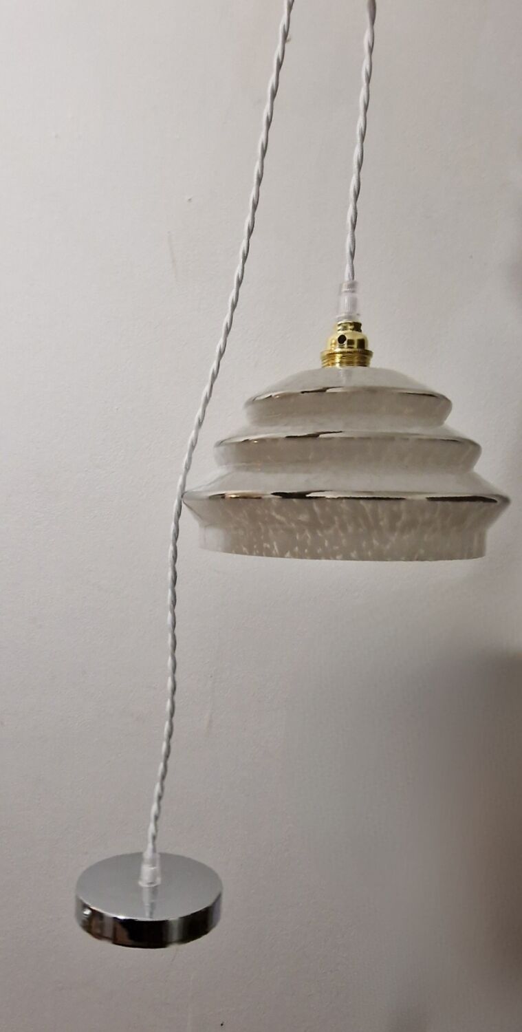 Art Deco period glass suspension in clichy glass