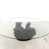Stone bear shaped coffee table, 1970s