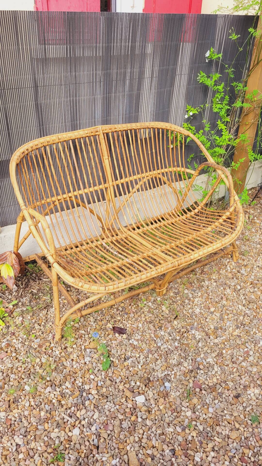 Rattan bench