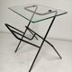 Side table / pedestal table magazine holder. 50's vintage design