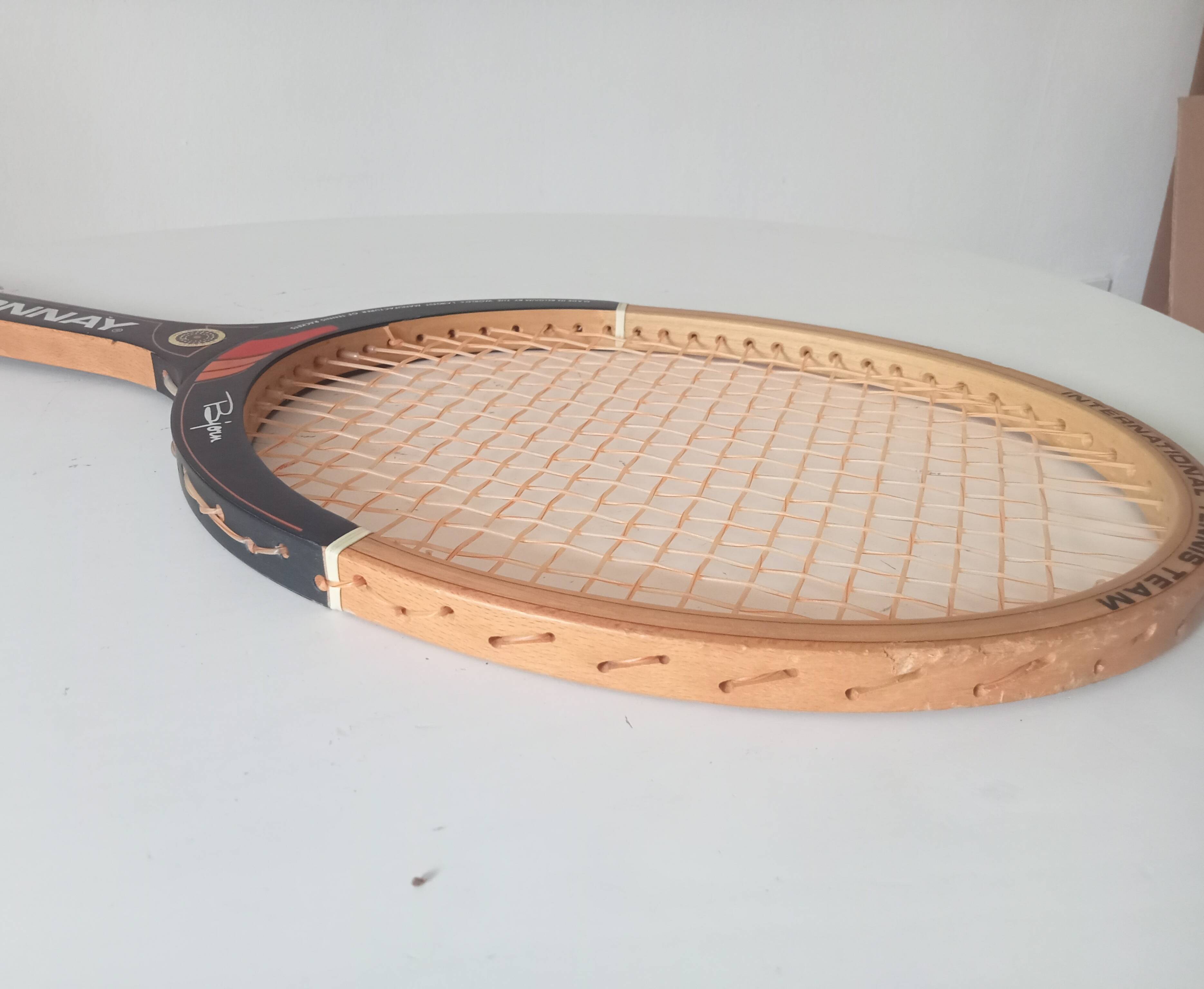 Vintage wooden tennis racket Bjorn Borg