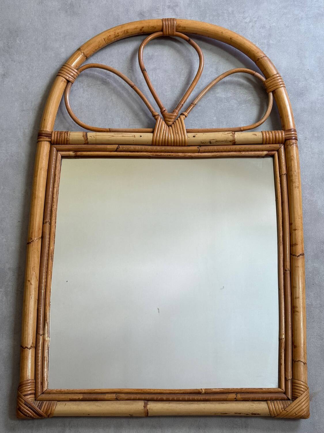 1960s Rattan Mirror France