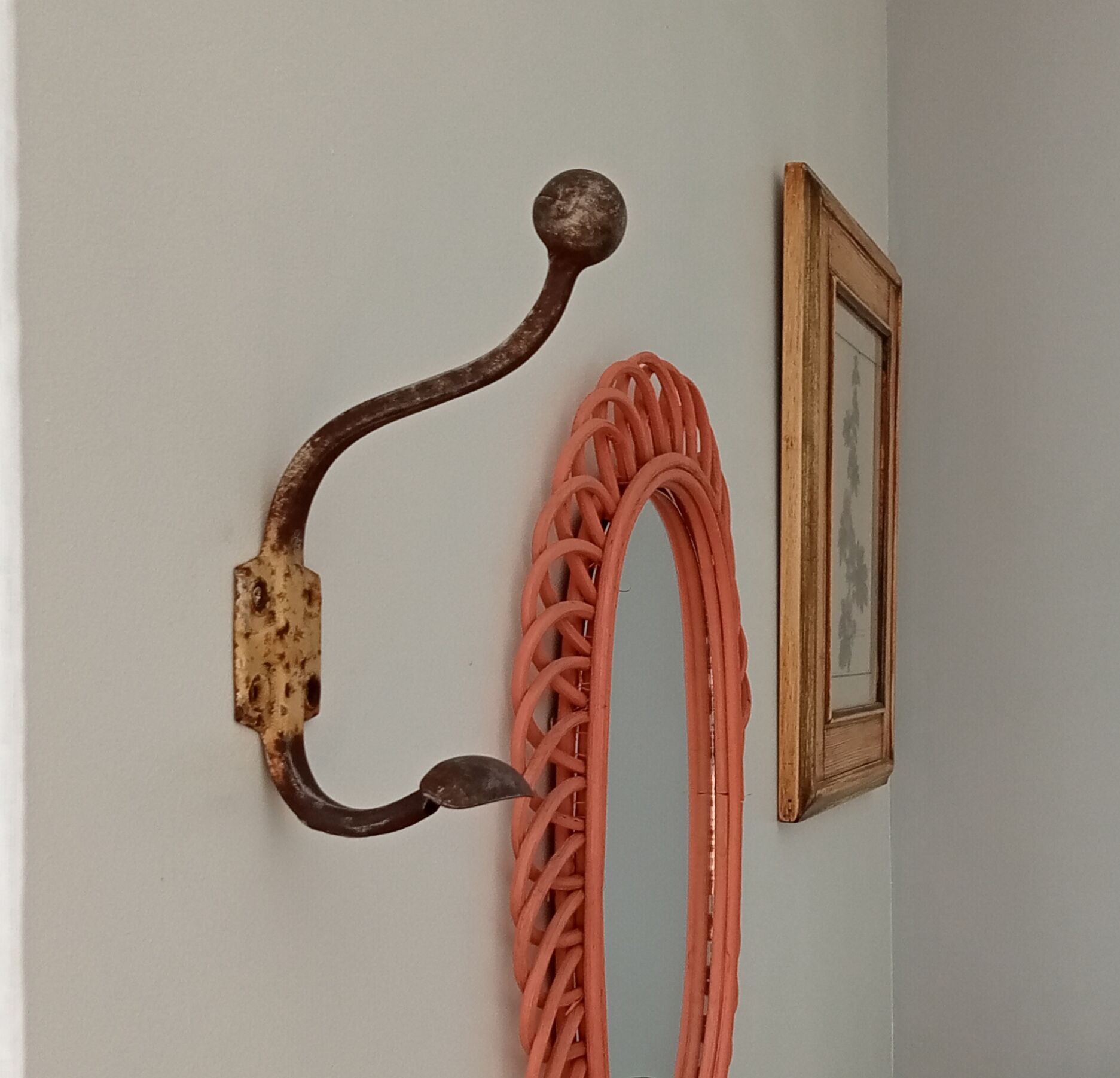 Old wall hook coat rack