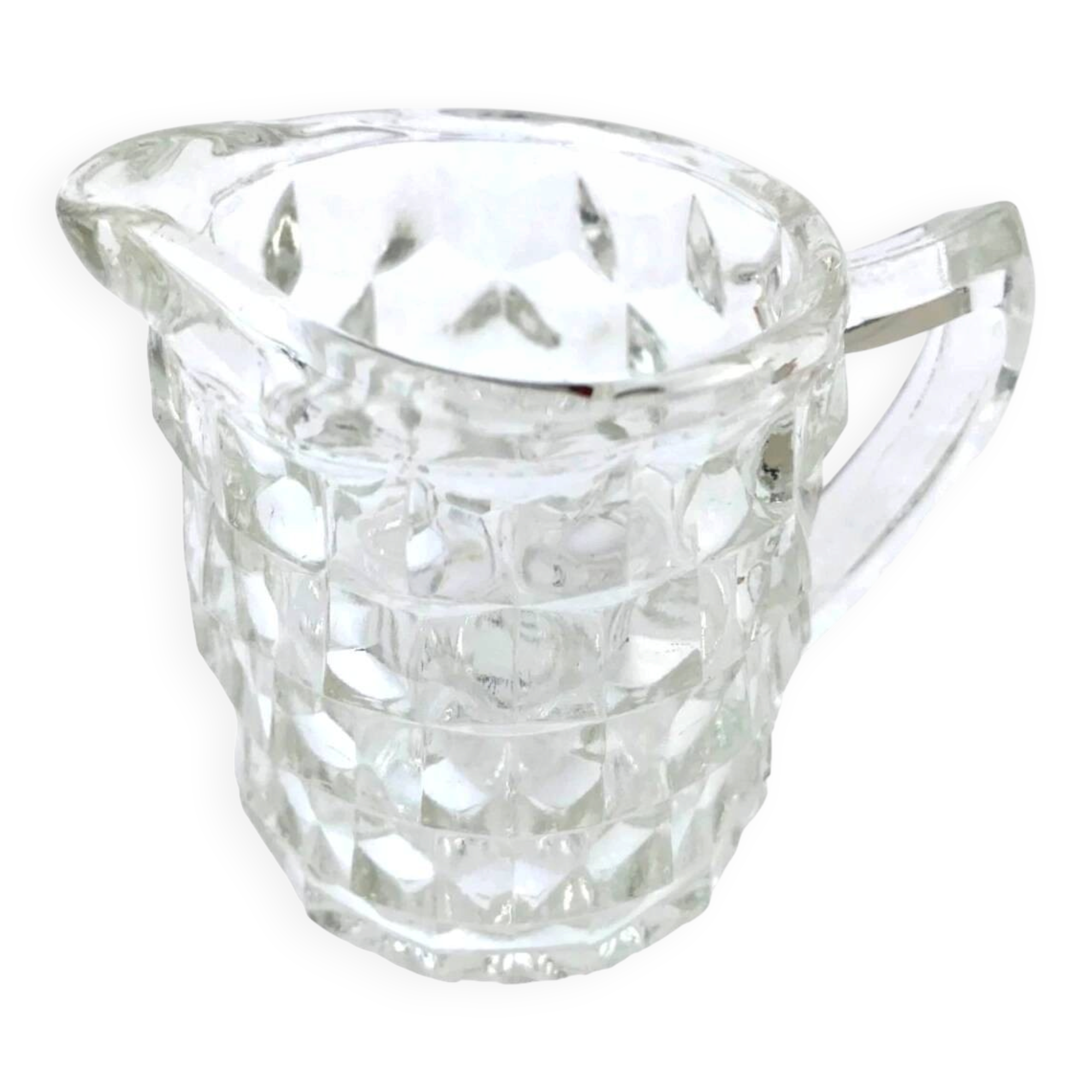 Milk jug / Cream Transparent glass with diamond point