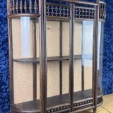 Asia 19th century: Magnificent collector's display case with tapestry background