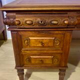Renaissance style desk in solid oak, richly carved