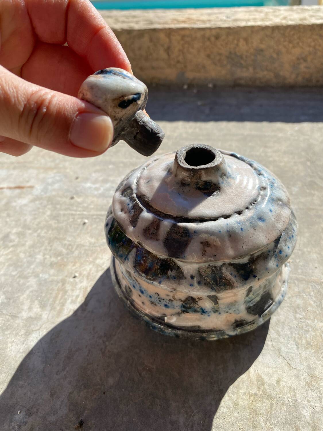 Small pot, decorative glazed