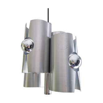 Suspension vintage tubes d'aluminium brossé