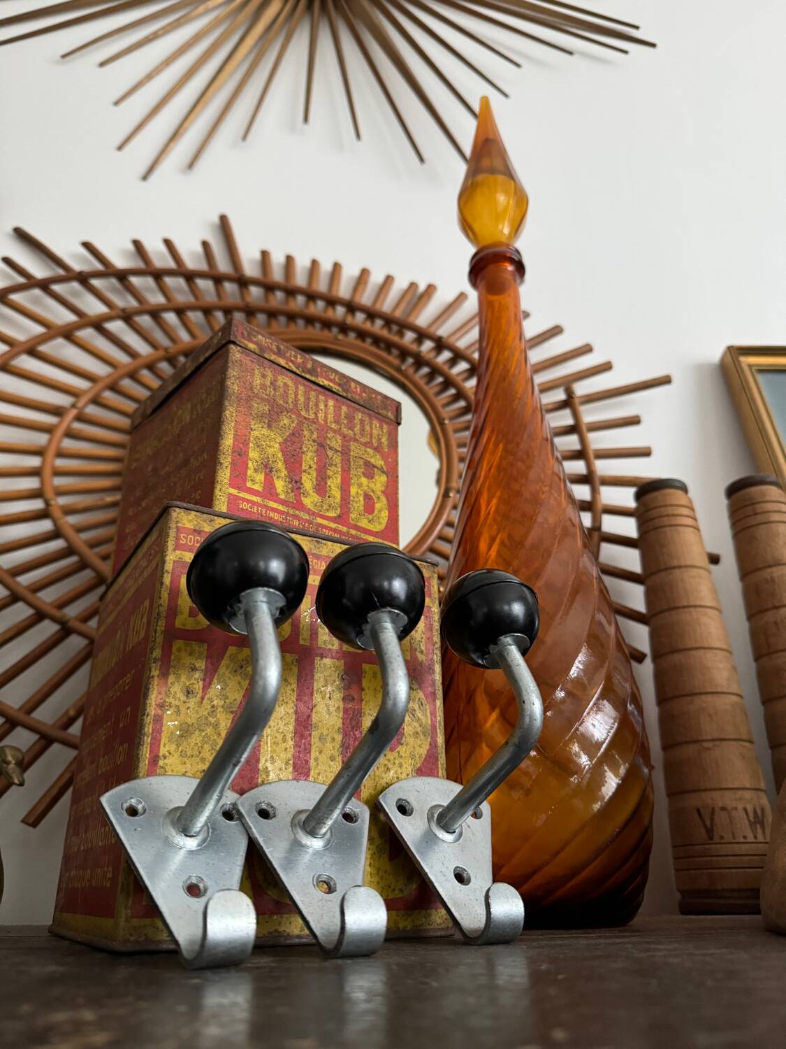 Old Bakelite ball wall hooks