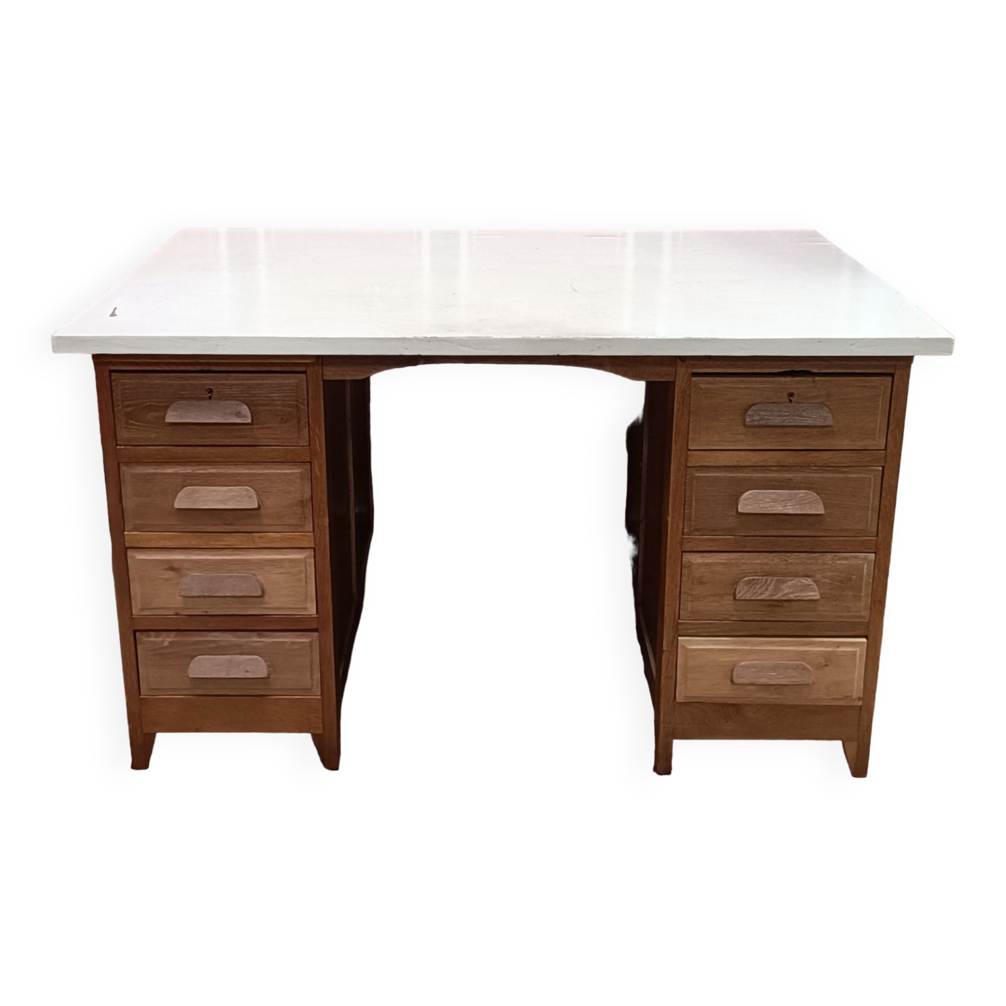 Box desk, 8 drawers, vintage