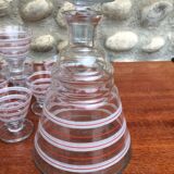 Carafe lot and liqueur glasses
