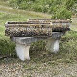 Pair of cement planters 75x25x20cm