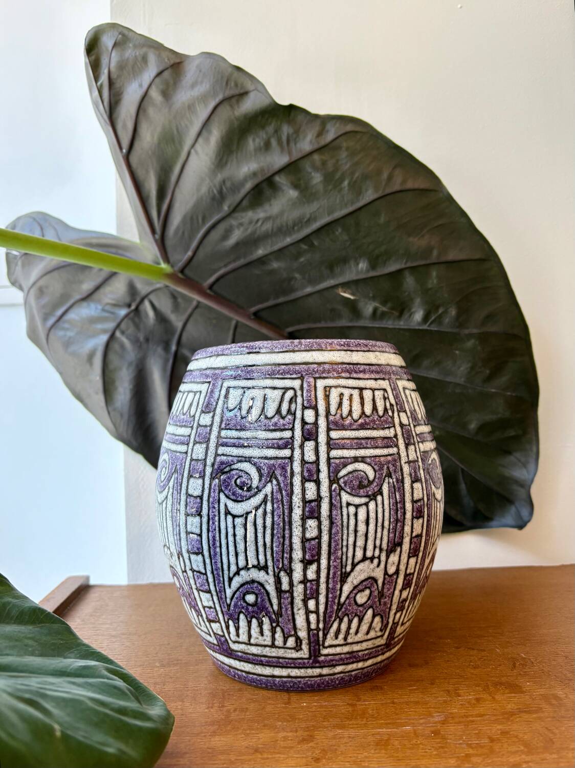 Italian ceramic vase – geometric decoration 1960s/70s