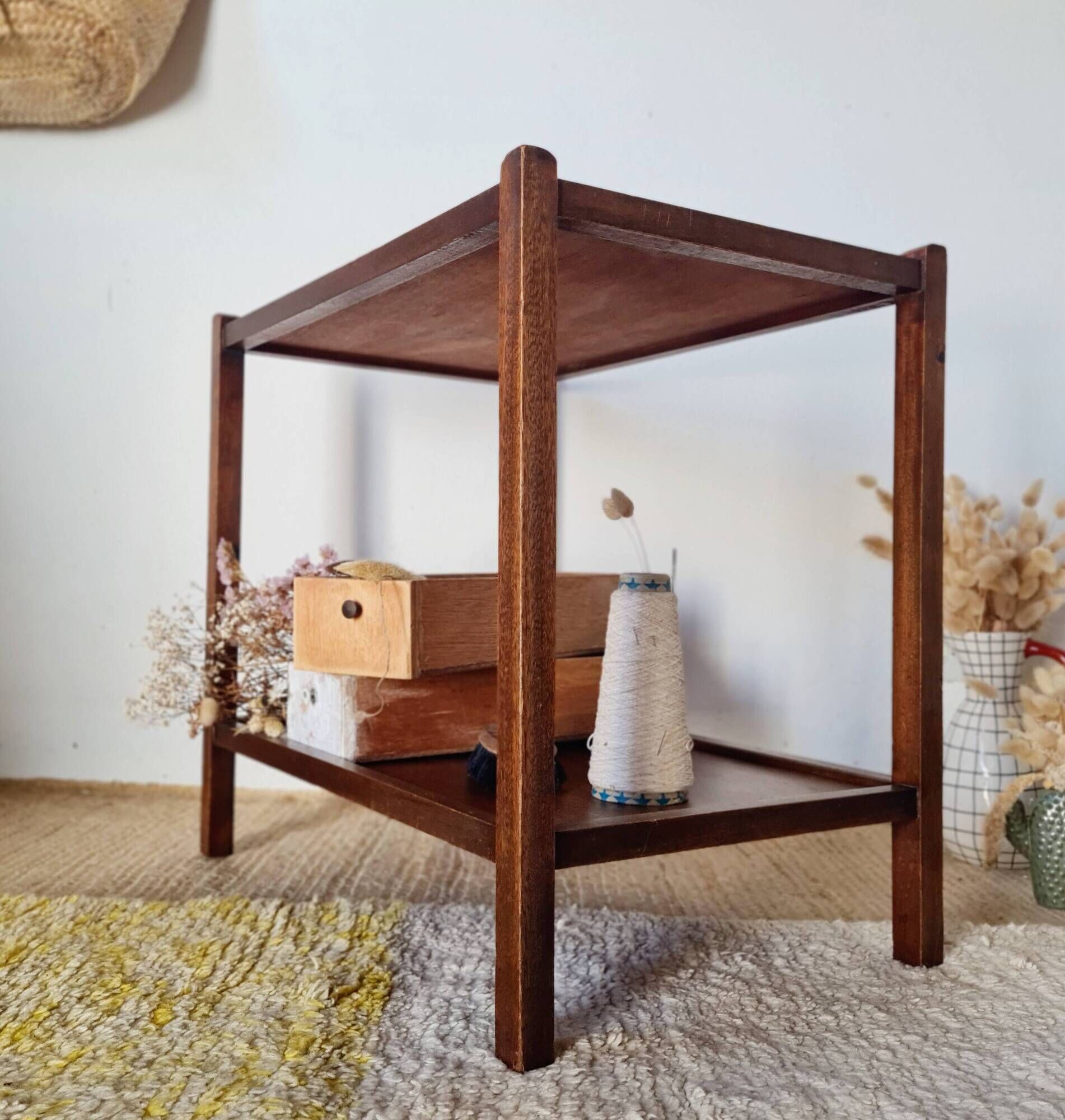Small antique wooden side table