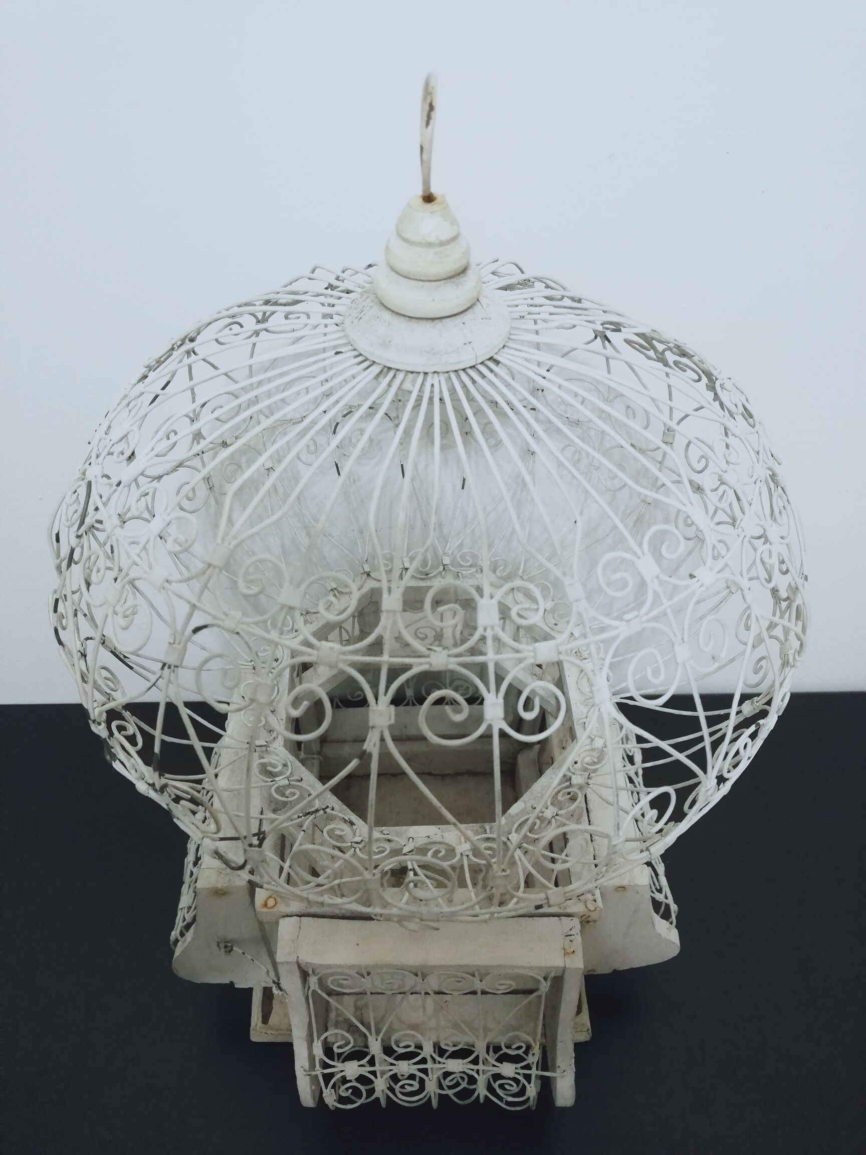 Old metal and wood bird cage