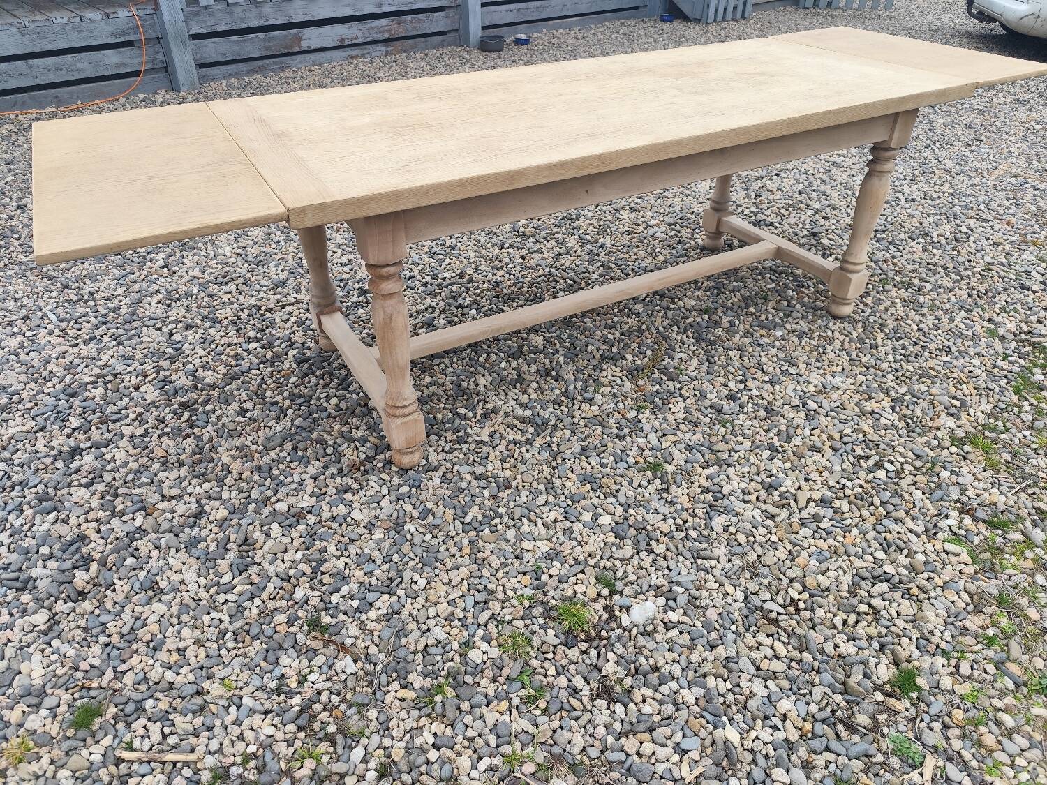 Farmhouse table with two extensions