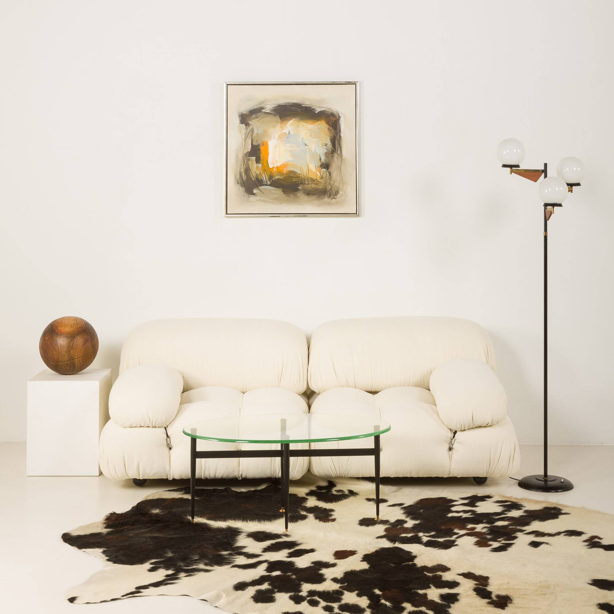 Camaleonda Sofa by Mario Bellini renovated in linen upholstery