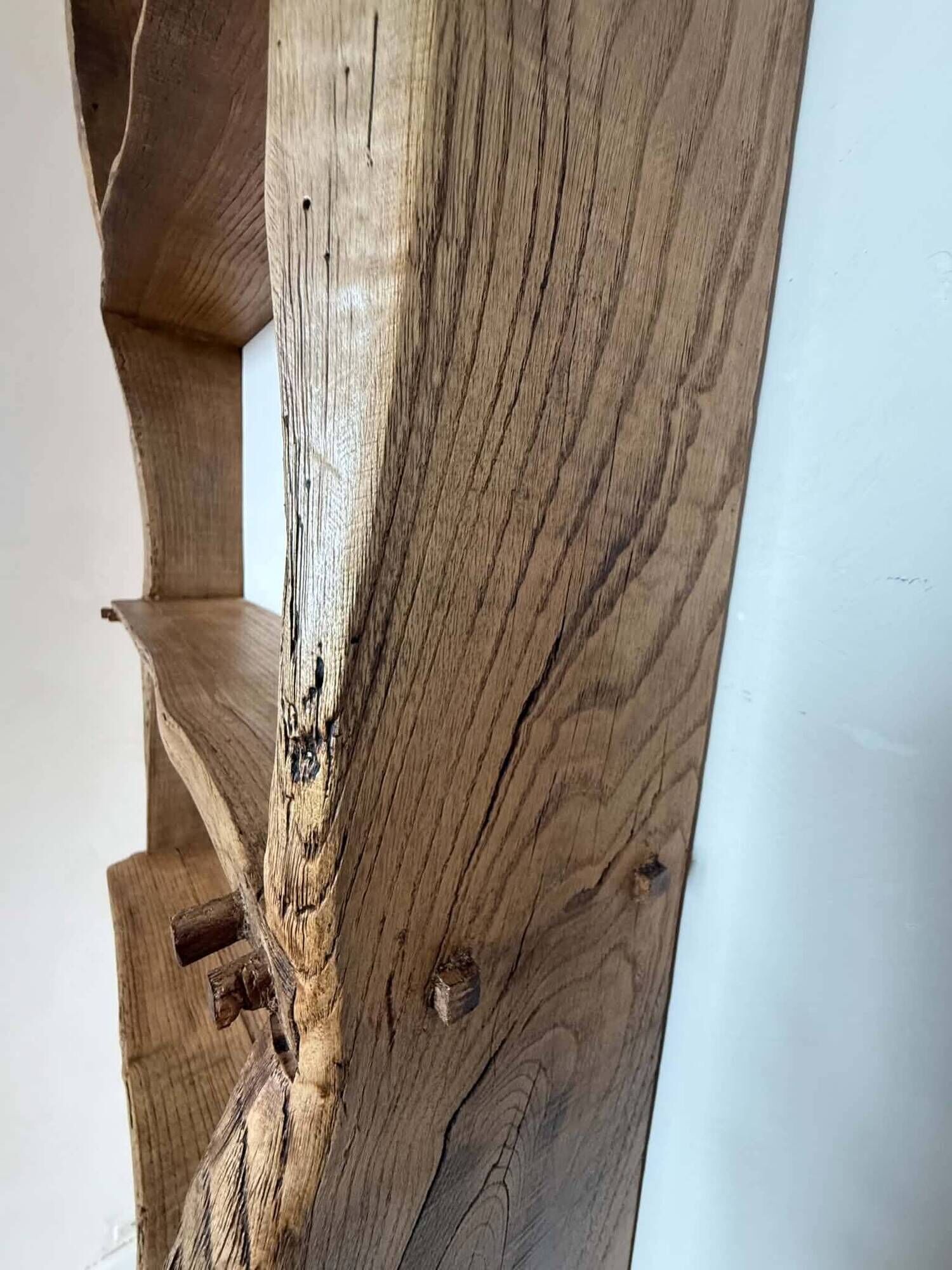 Solid wood wall shelf / storage shelf