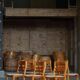 Set of 6 brutalist pine chairs, Hans Frydendal, Danish modernism, 1970s.