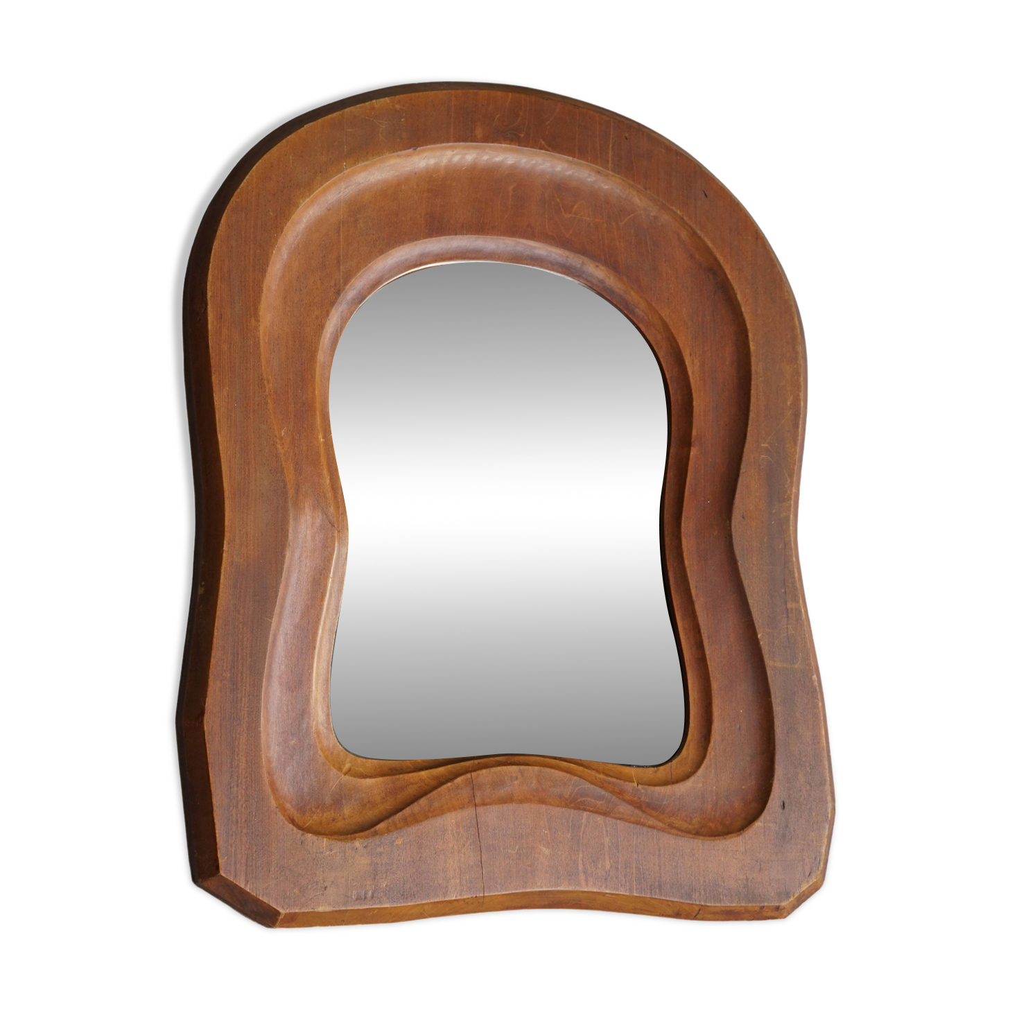 Mid-Century Anthroposophical wooden mirror, 1950s