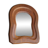 Miroir anthroposophique en bois du milieu du siècle, années 1950