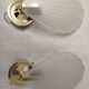 Pair of wall sconces shell lamps Art Deco frosted glass