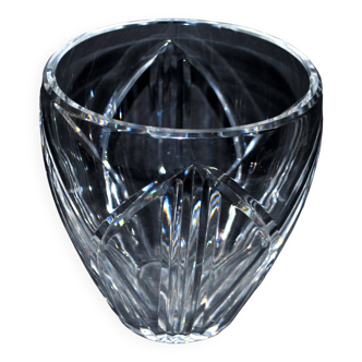 Baccarat art deco vase in cut crystal flowers 1933 model f3055