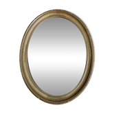 Miroir ovale en stuc doré 45 cm