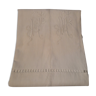 Old sheet embroidered monogram/ white