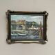 Original Swedish Oil on Panel – “Village and Harbour” by G. Fogler – Signed – Vintage & Framed – 49 × 39 cm (19.2" × 15.3")