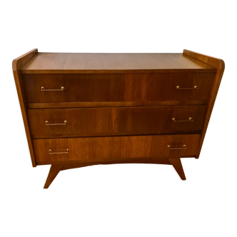 Solid oak chest of drawers 3 drawers brass handle