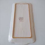 Antique dish in white ceramic and pink spring flowers Niderviller France