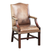 Chaise de bureau/chaise d'appoint Gainsborough en cuir de vache de style anglais du 20e siècle