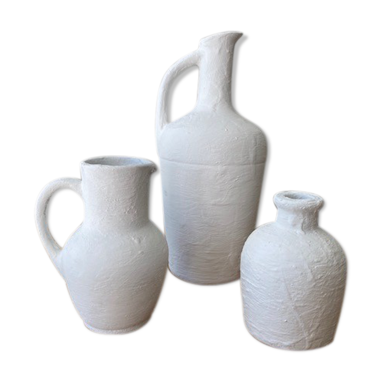 Set of 3 sandstone vases