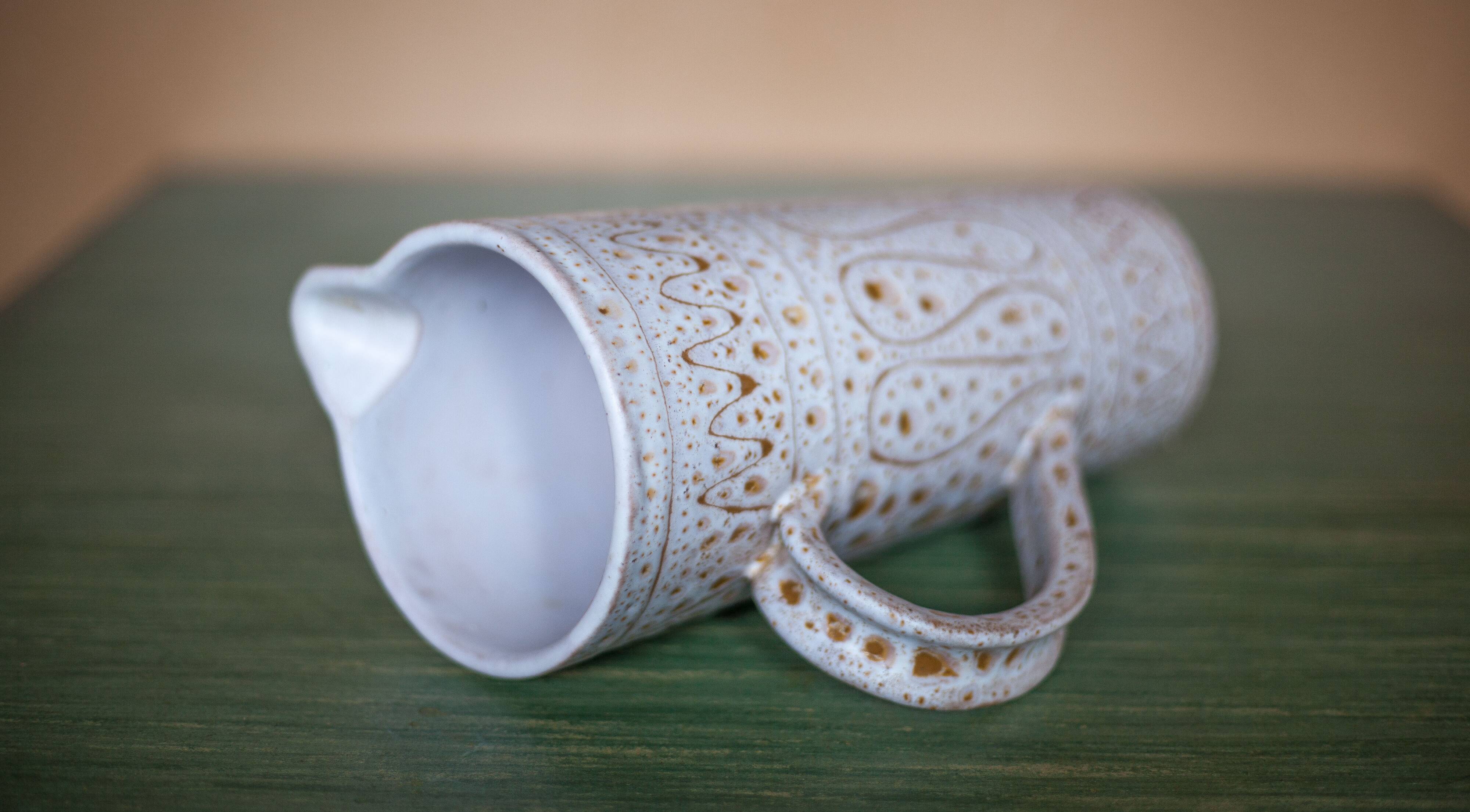 Vintage pitcher, Vallauris ceramic pitcher signed by Jean Austruy, large pitcher, vase, collection