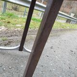 Healing bistro table formica orange iron foot