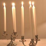 Pair of triangular 3-light candlesticks