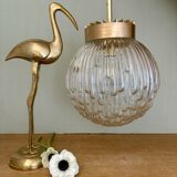 Vintage XL globe pendant light in molded glass