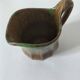 Handcrafted green and brown glazed ceramic pitcher, 1960s-70s