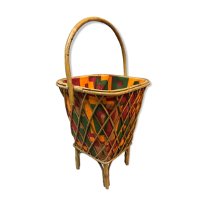 Panier en osier années - 60