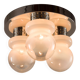 Italian chrome and Murano glass Mazzega flush mount ceiling light.