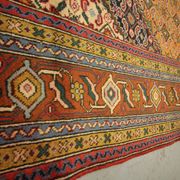 Vintage persian living room rug handwoven red wool ardebil carpet area rug- 197x292cm
