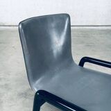 Postmodern Leather Dining Chairs, Italy, 1980s, Set of 4