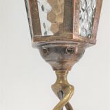 Lantern lamp brass and glass early XXth century