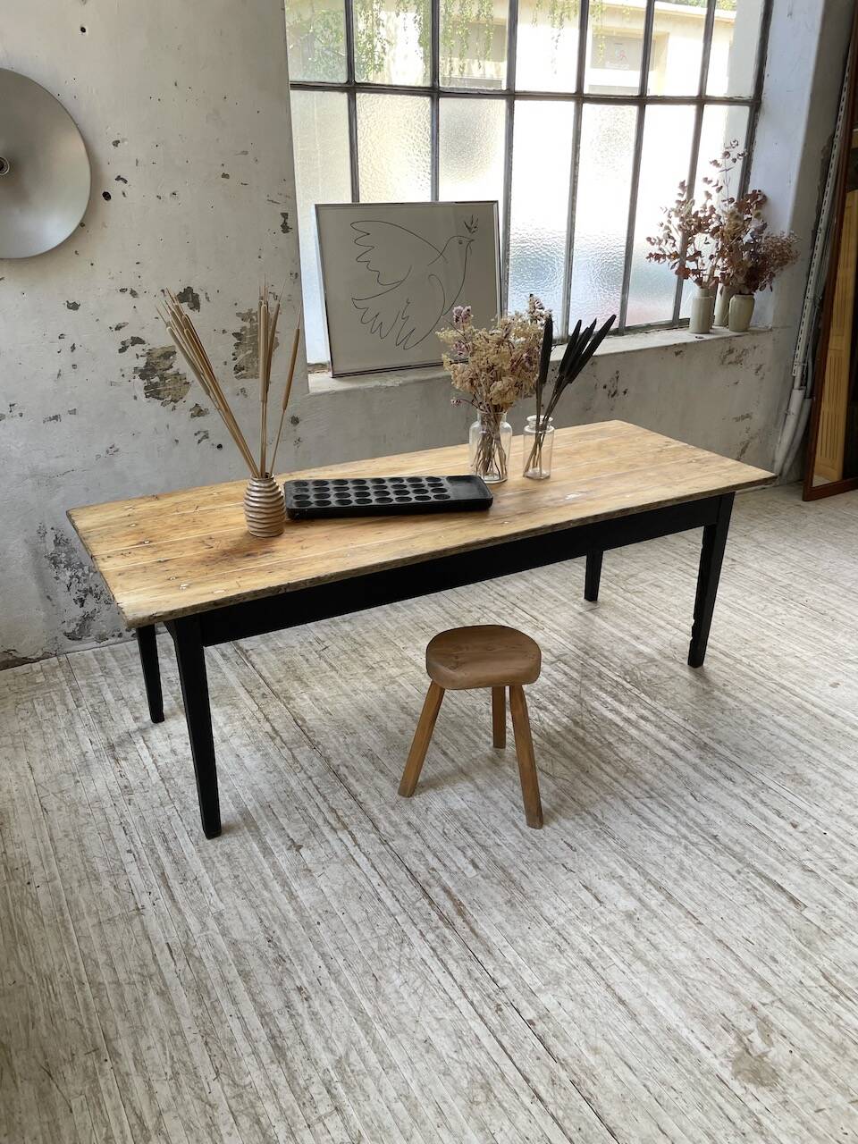 2m pine and oak farmhouse table