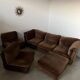 Old modular velvet sofa design from the 70s vintage 6 elements